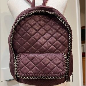 Urban Expressions Quilted Chain-Trim Backpack Mauve NWOT